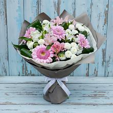 Букет цветов из:  Герберы, Альстромерии и Хризантемы в Каргаске