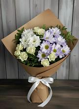 Букет цветов из:  Хризантемы и Розы в Каргаске