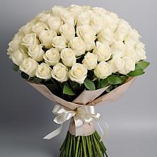 Букет 101 беля роза Белоснежка в Каргаске