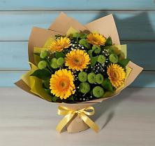 Букет цветов из:  Герберы и Хризантемы в Каргаске