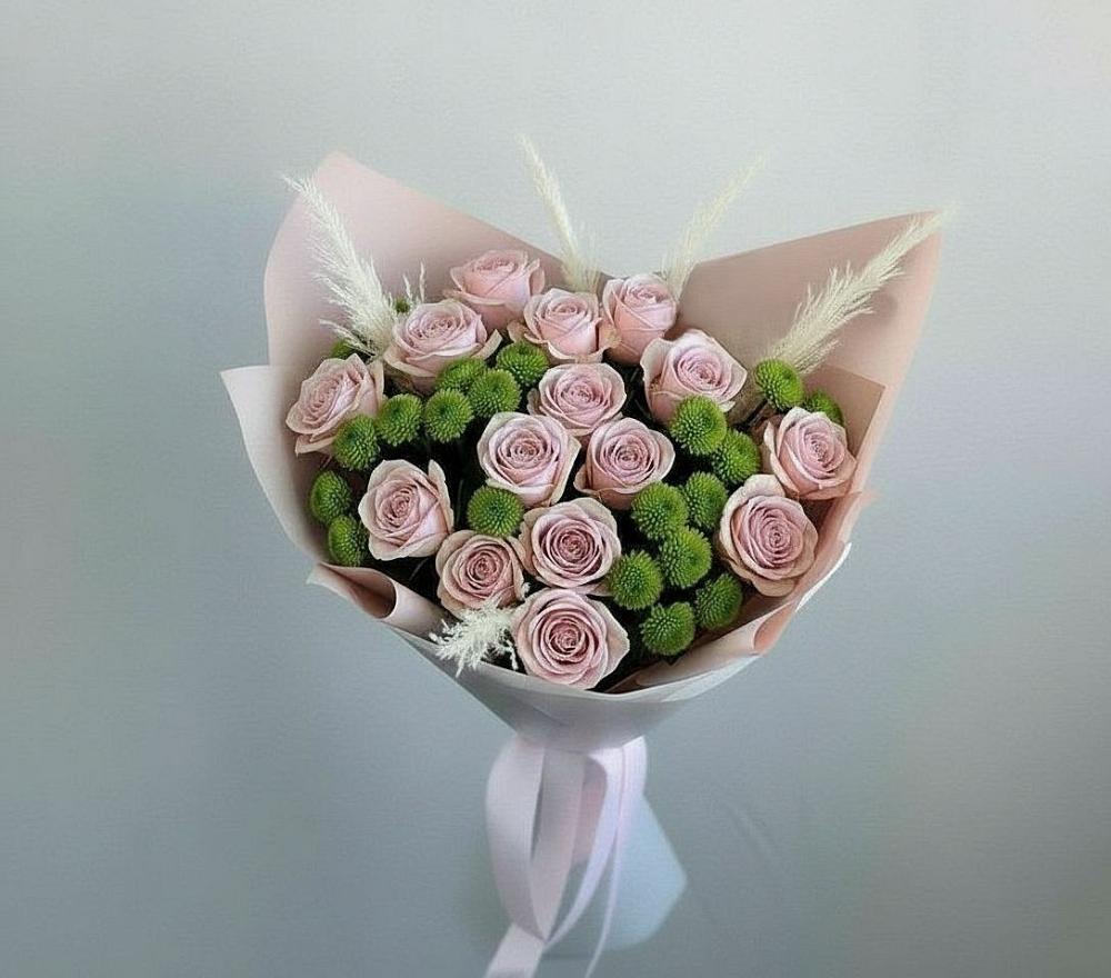 Букет цветов из: Розы и Хризантемы в Каргаске