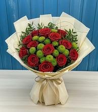 Букет цветов из:  Розы и Хризантемы в Каргаске