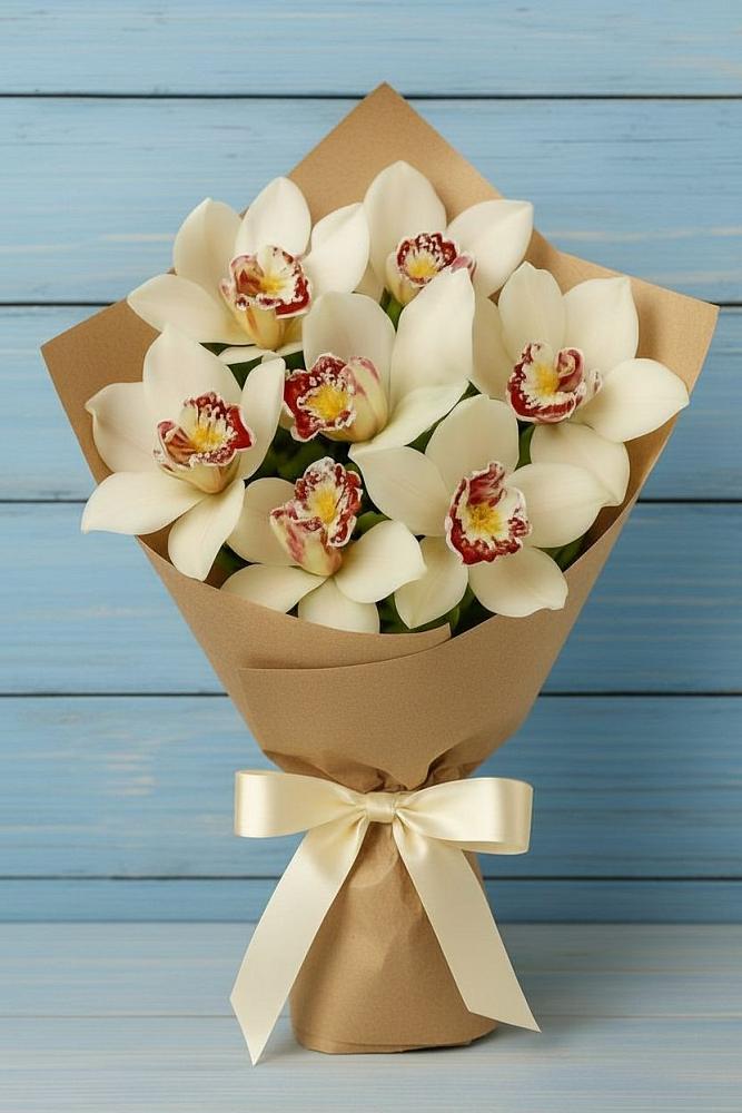 Букет цветов из: Орхидеи и Розы в Каргаске